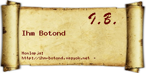 Ihm Botond névjegykártya